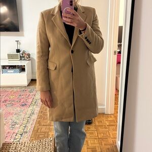 Zara Wool Tan Single-Button Coat